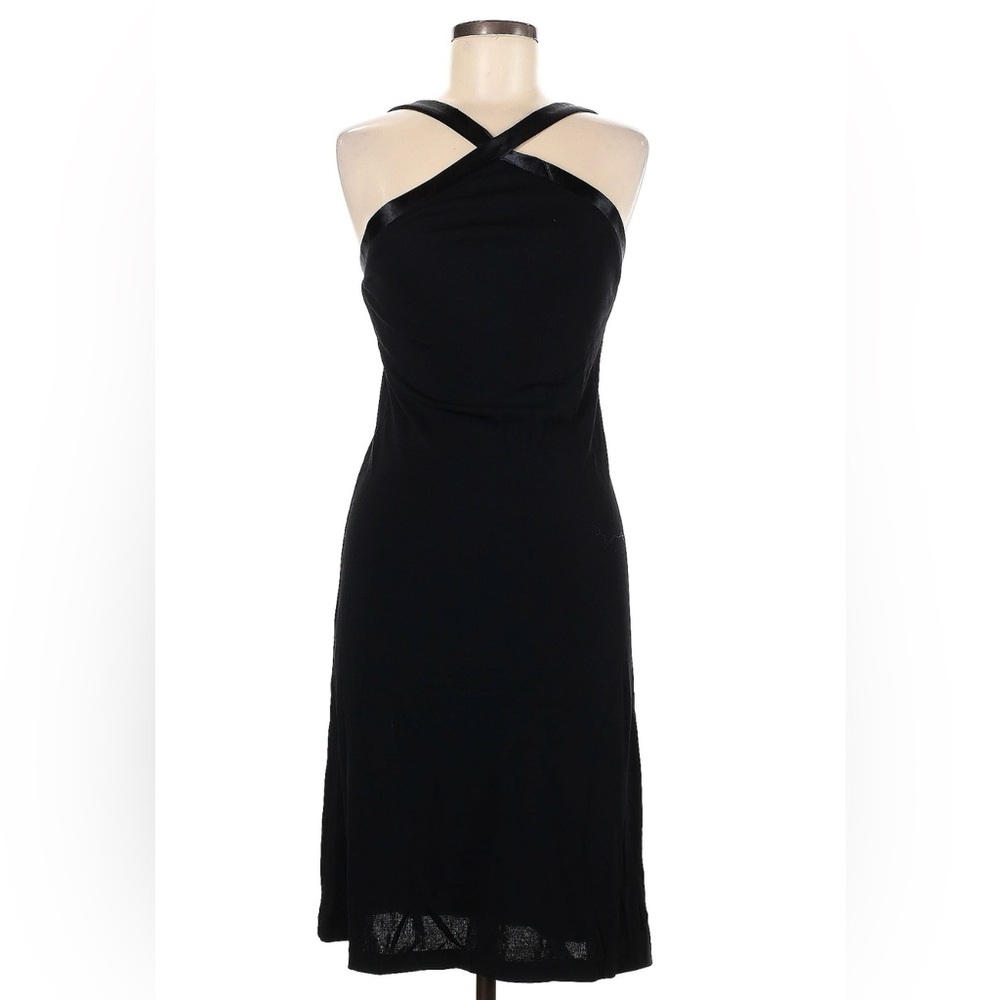 Lauren Ralph Lauren Women's Sz Small S Black Halter Dress Silk Collar LBD